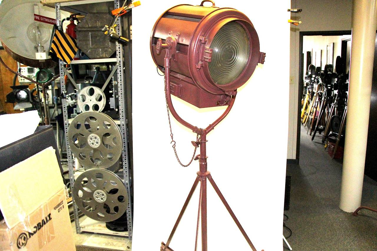 Metal Hollywood Studio 5000 Watt Floor Lamp Sculpture on Correct Castered Stand For Sale