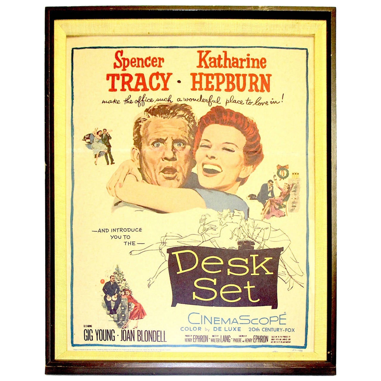 Movie Poster 1957 "Desk Set" Original, Dated/Numbered Tracy And Hepburn