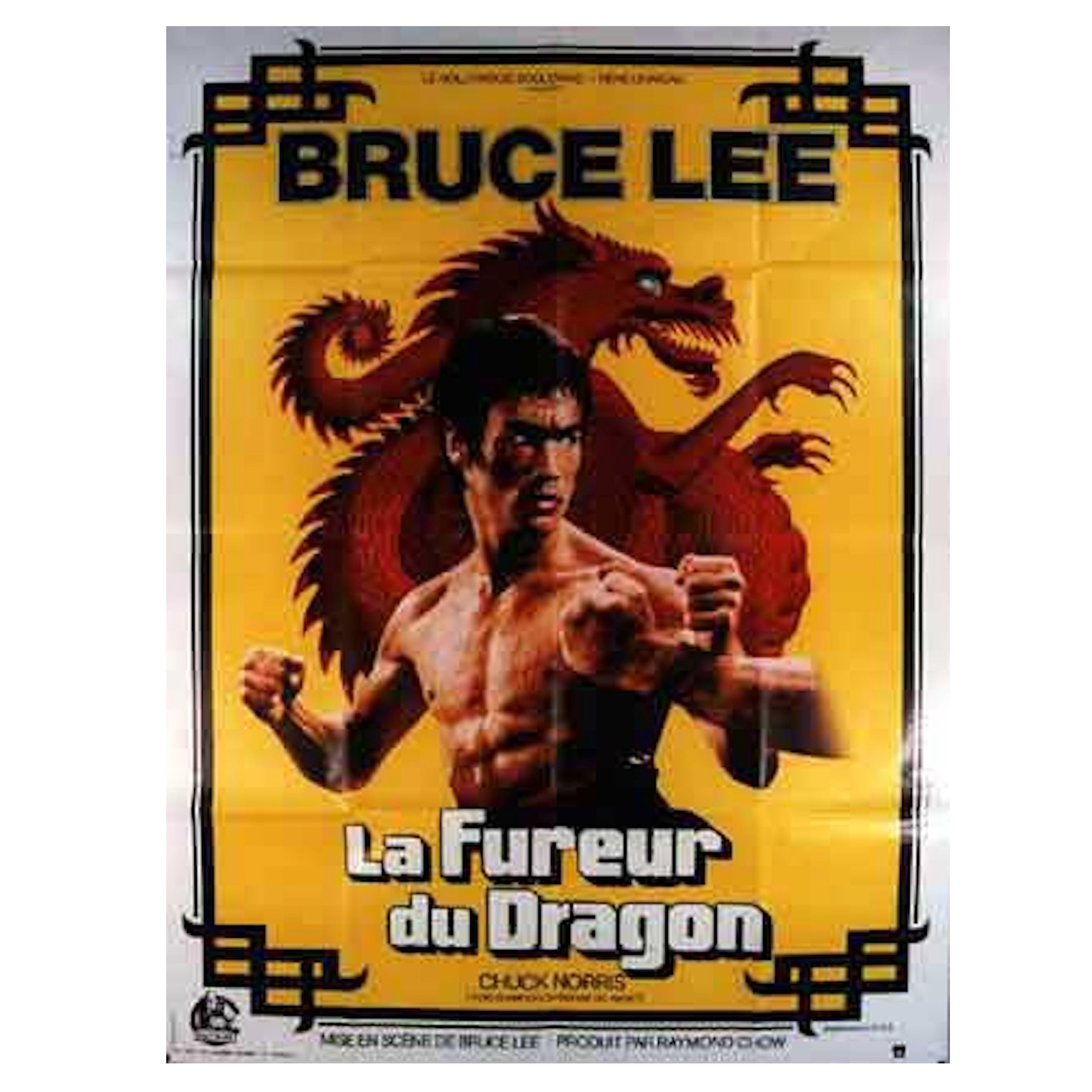 Movie Poster, "The Way of the Dragon, " French Release, Large Size: 47" x 63" 