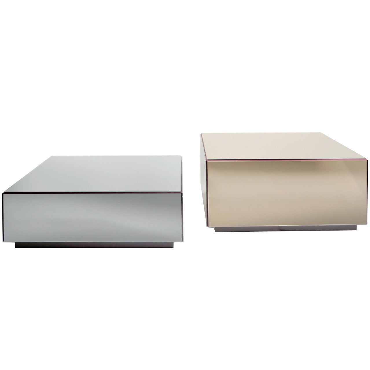 Gold and Smokey Mirror Wedges and Bites Cocktail Tables at 1stDibs