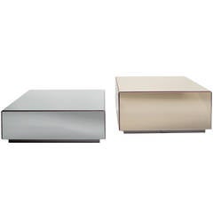 Gold and Smokey Mirror Wedges and Bites Cocktail Tables