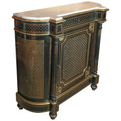 French Demilune Cabinet, Ormolu-Mounted and Inlaid with mother of pearl