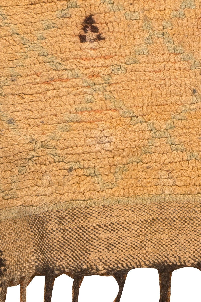 Hand-Knotted Minimal Taste for a Vintage Honey Colour Moroccan Rug For Sale
