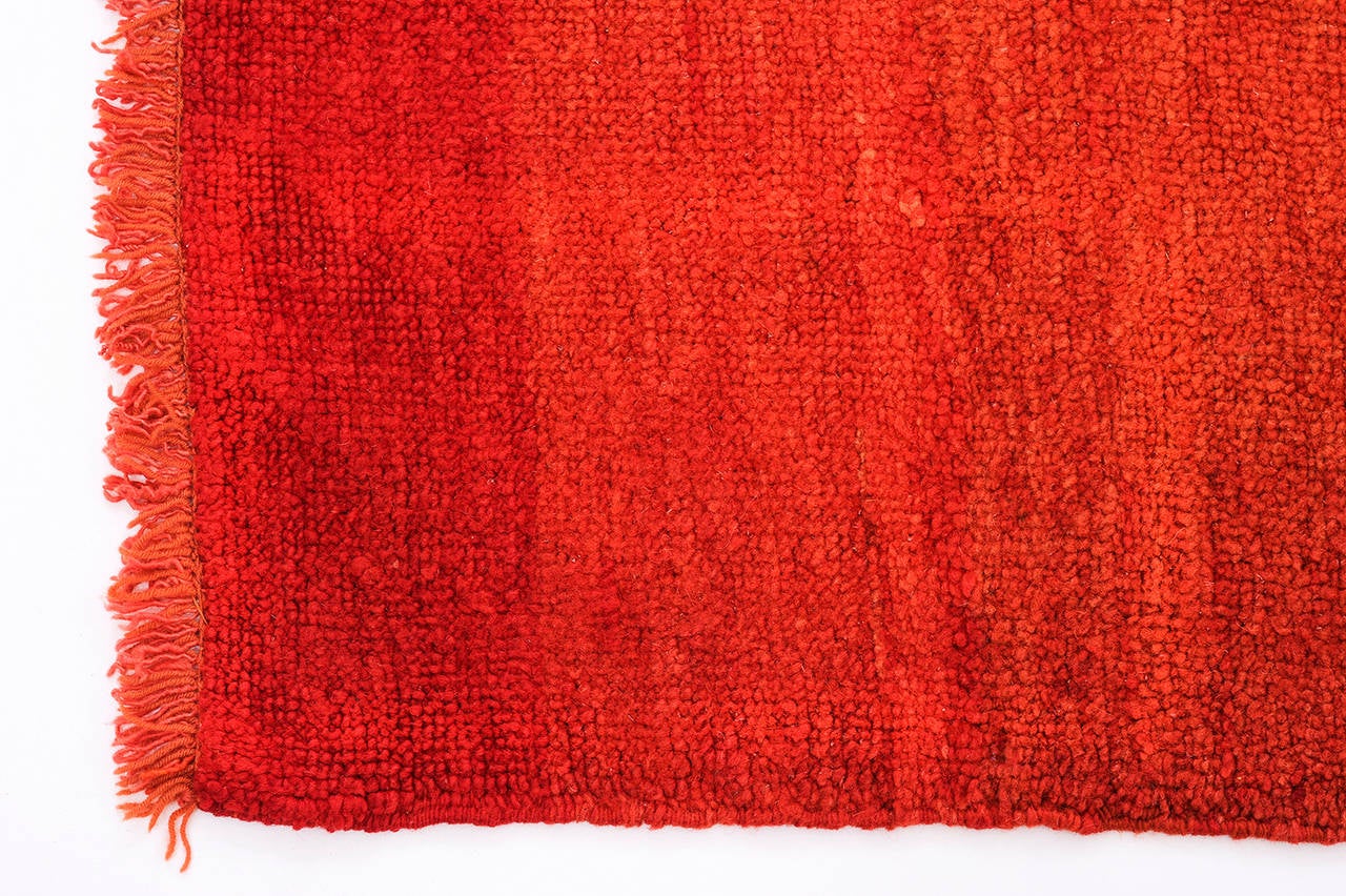 Minimalist Vintage Shining Chichaoua Moroccan Rug, Shades of a Morocan Sunset