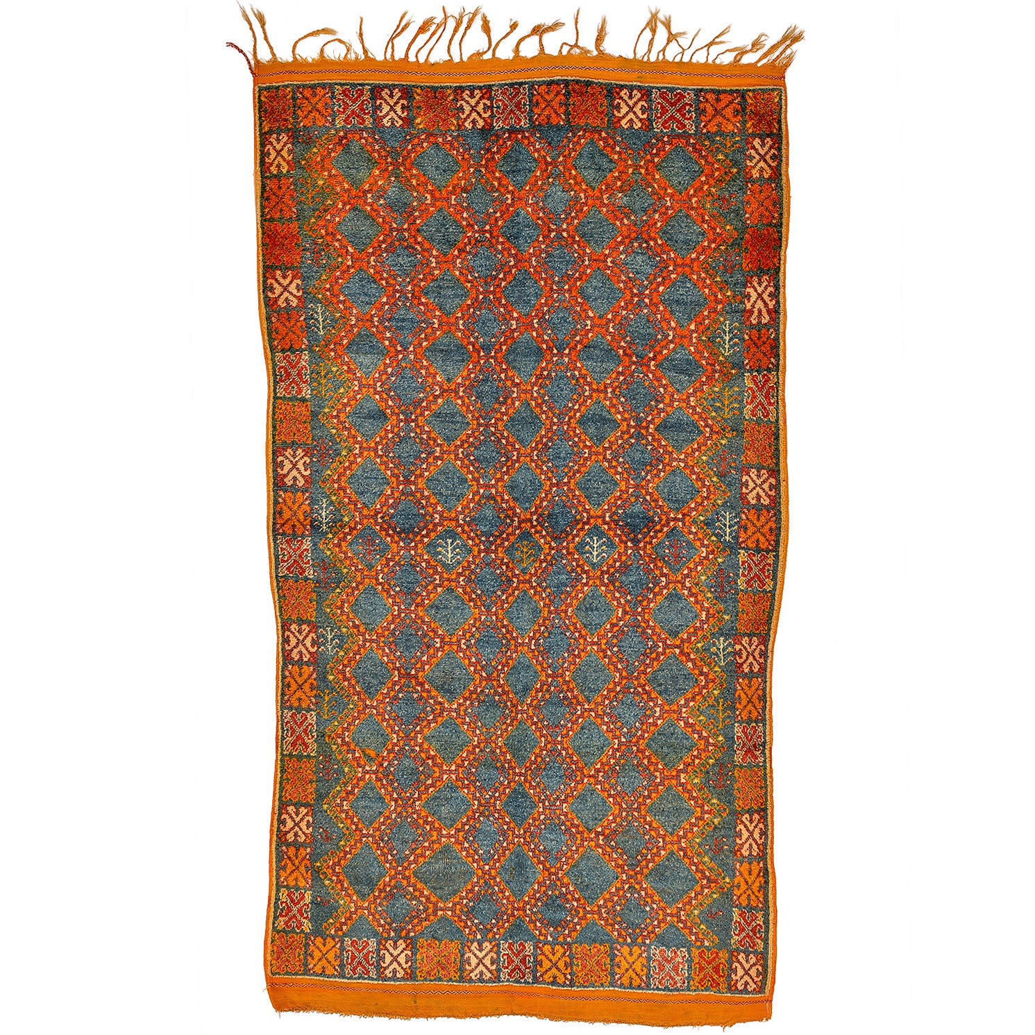 Light Blu  Moroccan Vintage Carpet For Sale