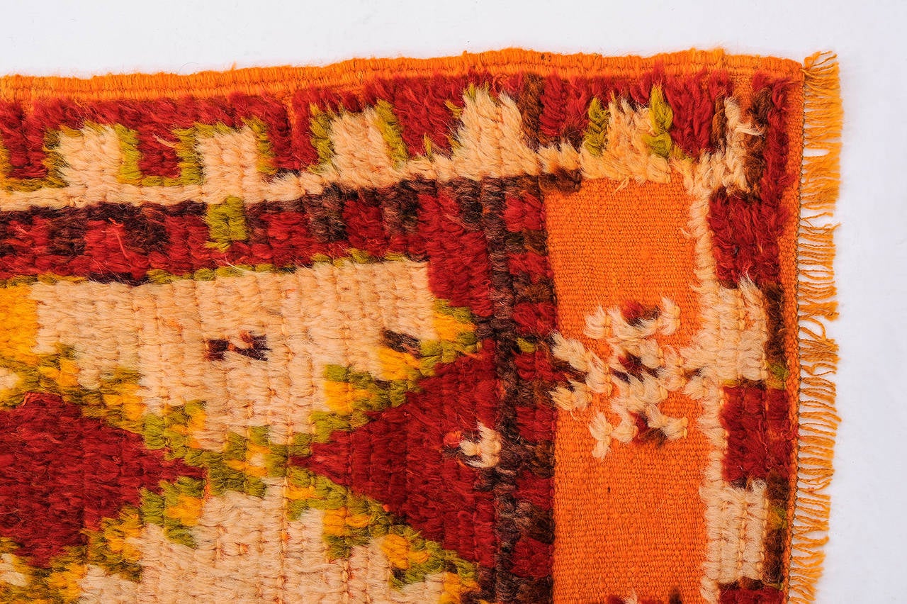 Hand-Knotted  Vintage Ait Touaya, Moroccan Carpet