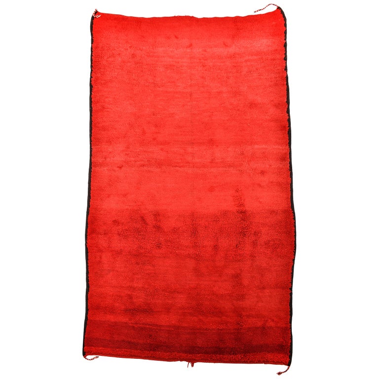 Red Long Vintage MOROCCAN Red Carpet For Sale at 1stDibs