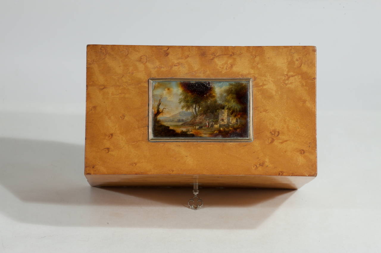 Miniatura antigua italiana sobre cofre: Pieza rara Bellas artes en venta
