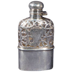 American silver pocket wiskey flask 6
