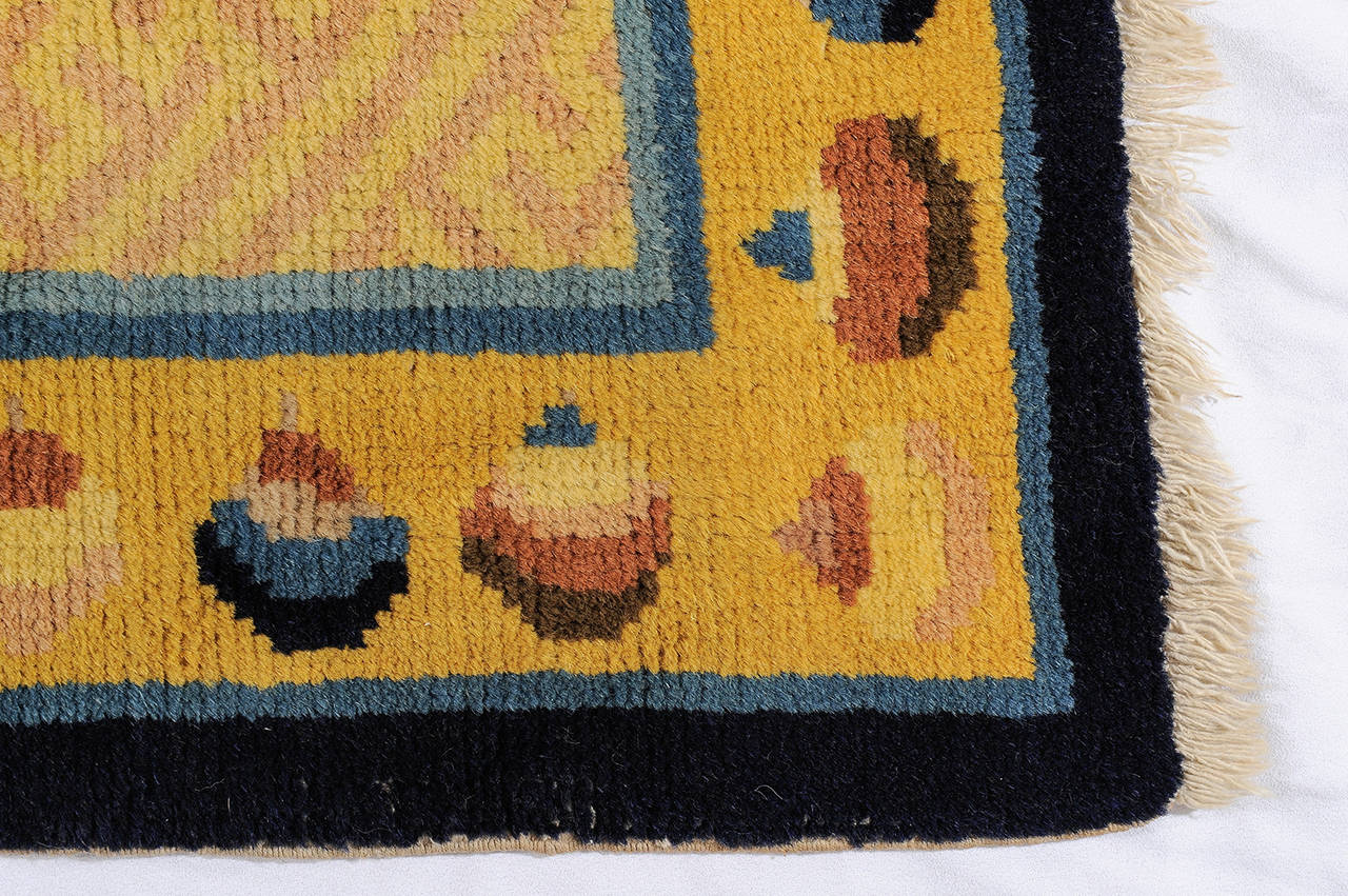 XIXe siècle Ancien Ning-Xia chinois  Tapis de couloir : Intact Never Cut en vente
