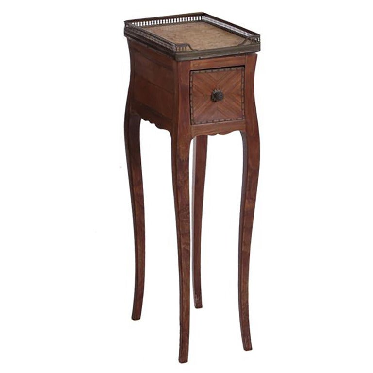 French Bronze-Mounted Drink Table with Marble Top