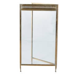 Antique Regency Style Brass with Glass Fire Screen