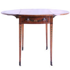 Hepplewhite Inlaid and Painted Satinwood Pembroke Table