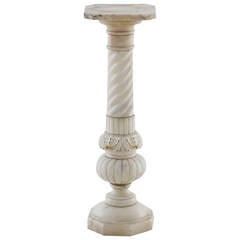 Carved Alabaster Pedestal Carved Alabaster Pedestal