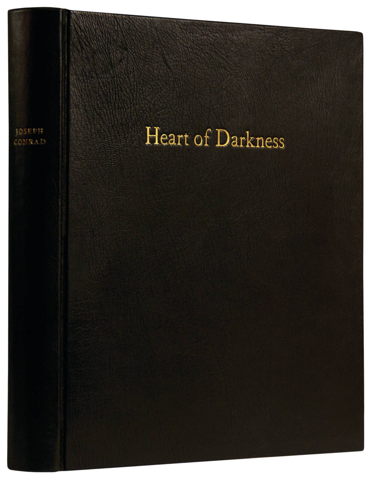 Heart of Darkness by Joseph Conrad, Illustrated by Sean Scully. [6], 121, [3] pp.  Illustrated with eight full-page etchings by Sean Scully.  4to., bound in original full black niger morocco, preserved in a suede-lined black cloth box.  New York: