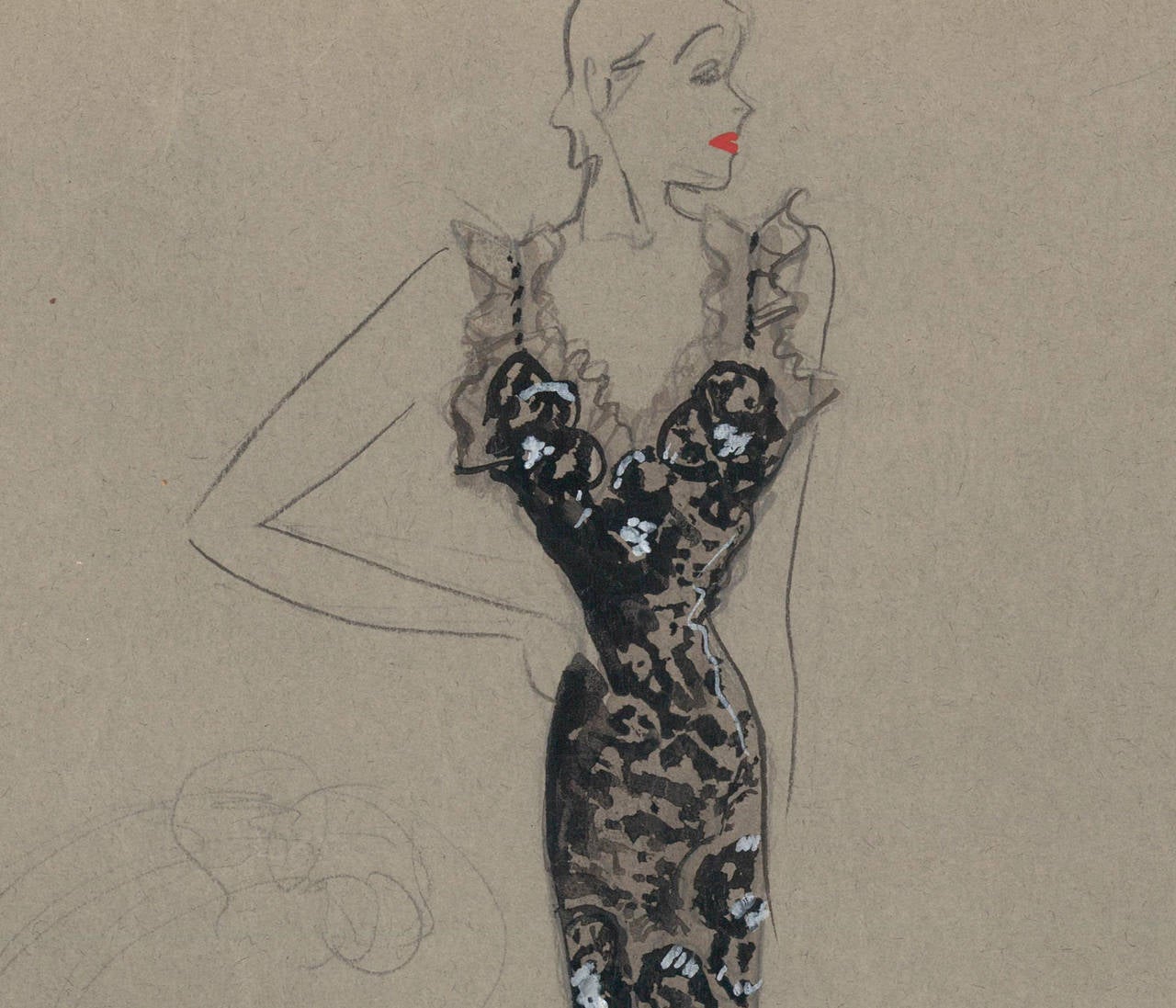 Original French Art Deco Fashion Designs by Charlotte Revyl In Excellent Condition For Sale In New York, NY