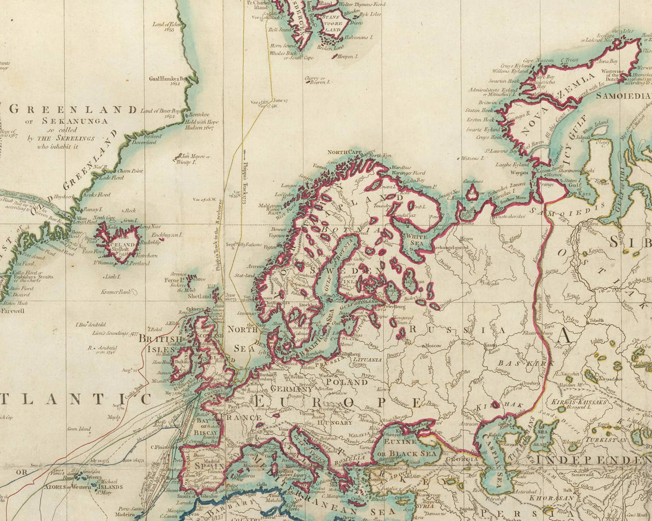 Hand-Colored Map of the World from 1794 In Excellent Condition In New York, NY