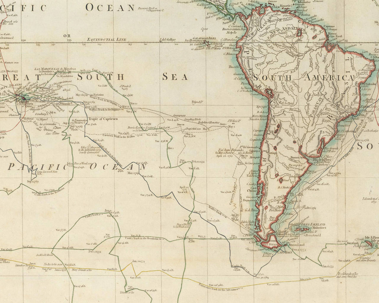 Hand-Colored Map of the World from 1794 1