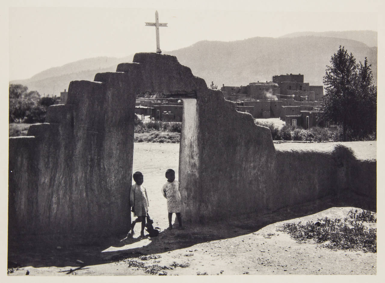 Mid-20th Century Taos Pueblo Book with Photographs by Ansel Adams, Signed