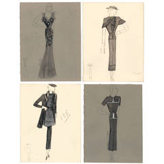 Original French Art Deco Fashion Designs by Charlotte Revyl