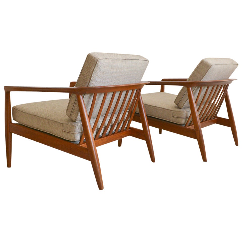 Sculpted Lounge Chairs by Folke Ohlsson for Dux