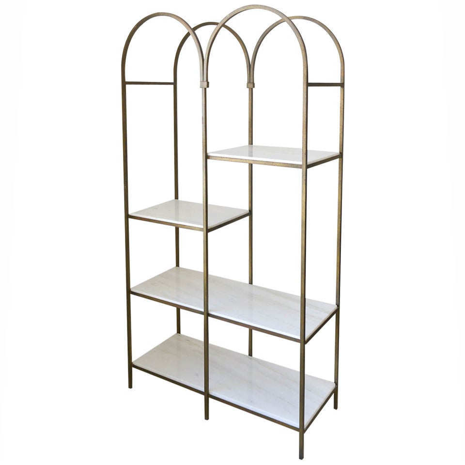 Frederick Weinberg Iron and Marble Etagere