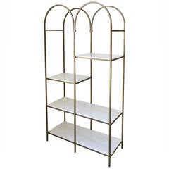 Etagere aus Eisen und Marmor von Frederick Weinberg