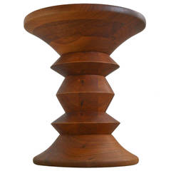 Eames Turned Walnut Time Life Stool