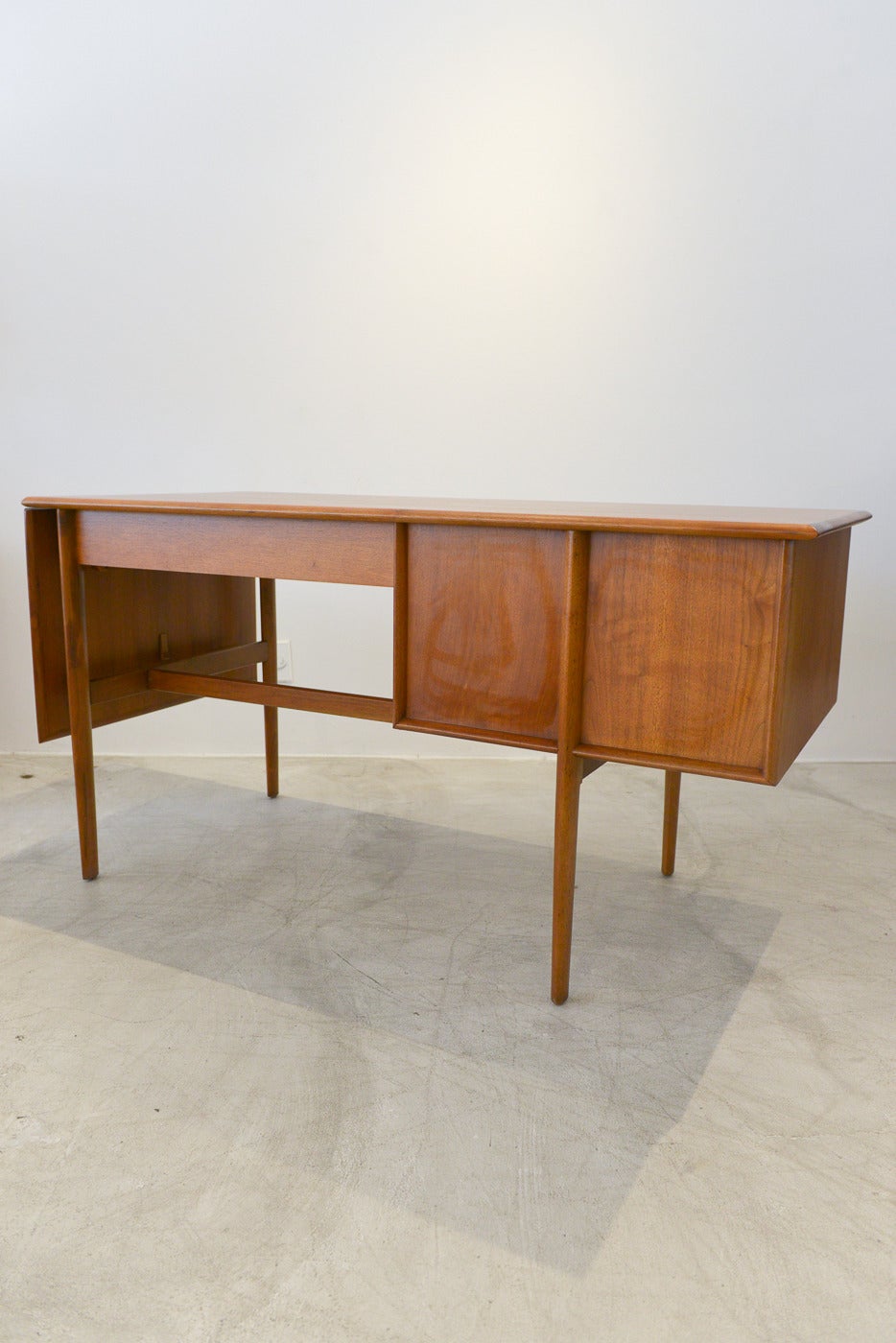 Mid-Century Modern Barney Flagg for Drexel Parallel Walnut Drop-Leaf Desk