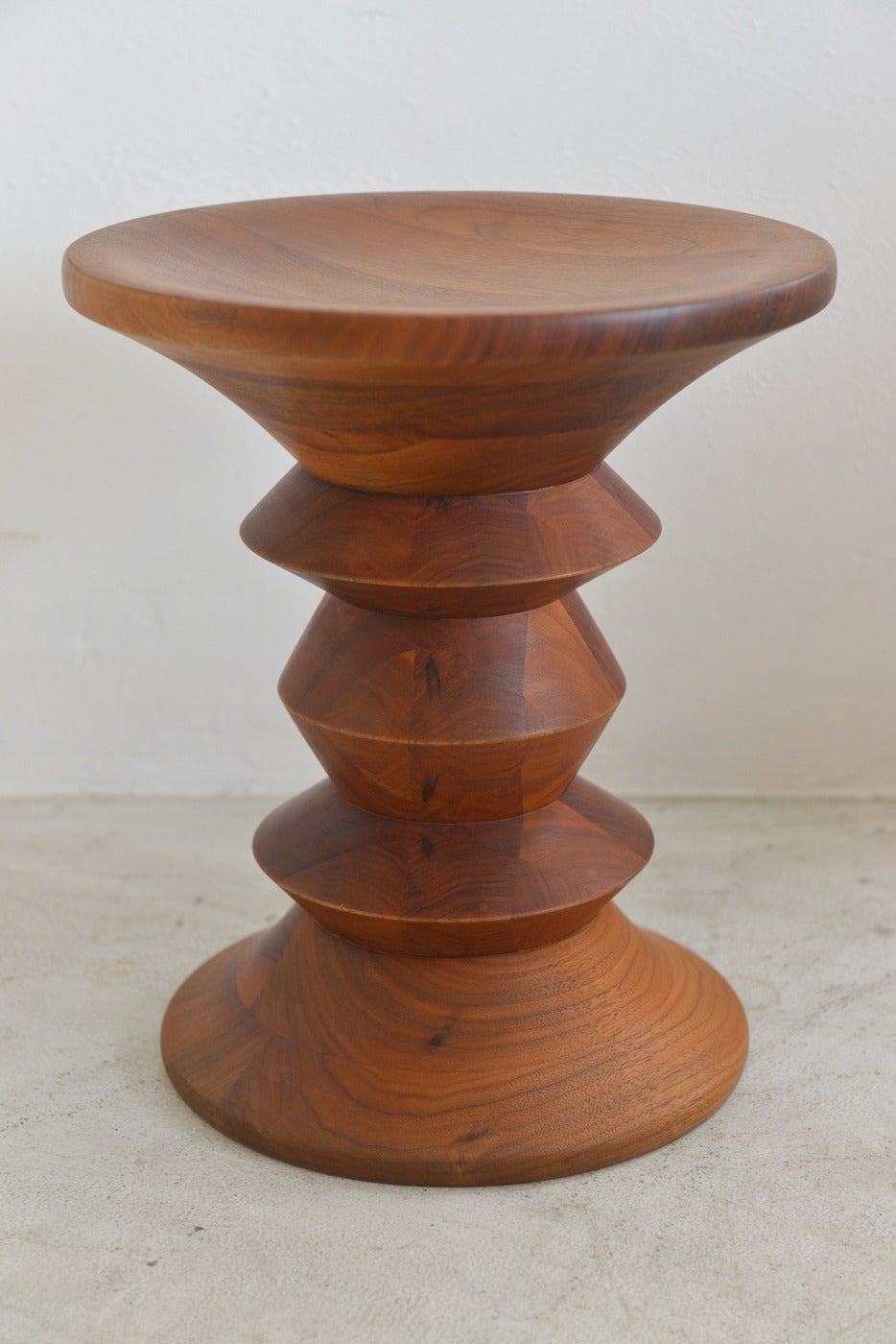 American Eames Turned Walnut Time Life Stool