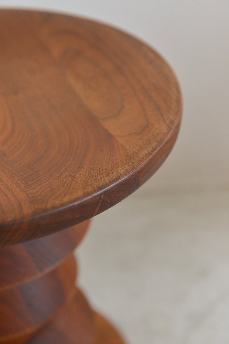 Mid-Century Modern Eames Turned Walnut Time Life Stool