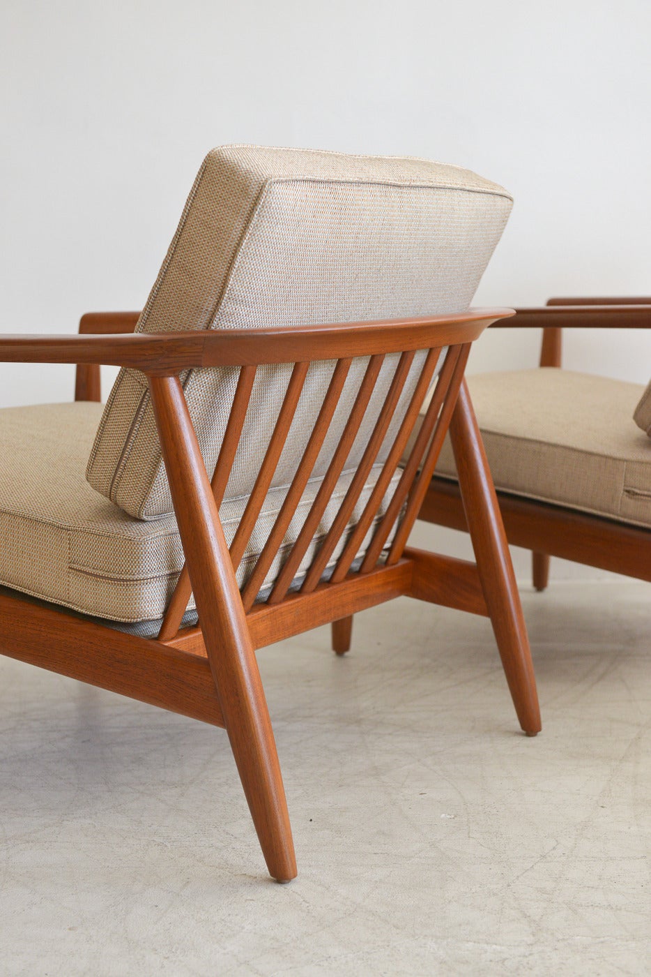 Sculpted Lounge Chairs by Folke Ohlsson for Dux In Excellent Condition In Costa Mesa, CA