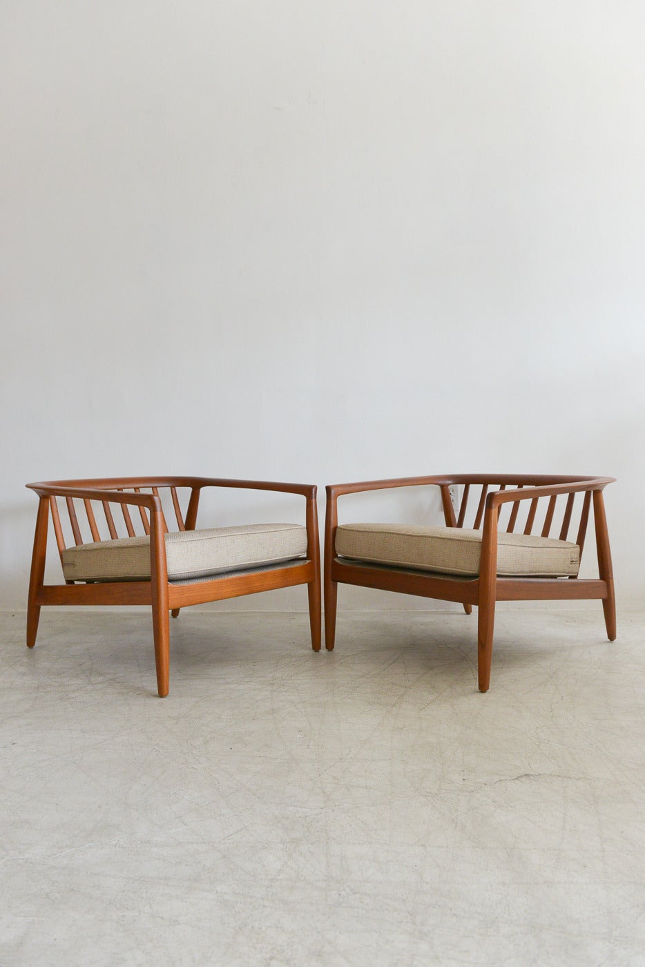 Mid-Century Modern Sculpted Lounge Chairs by Folke Ohlsson for Dux