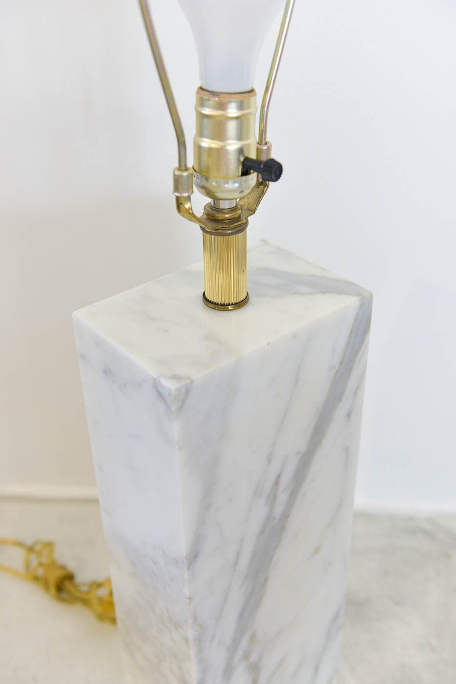 Mid-Century Modern Solid Marble Column Table Lamp