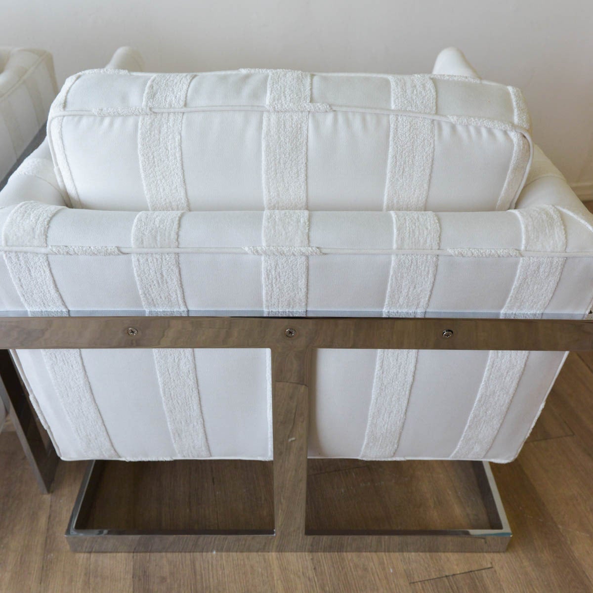 American Pair of Architectural Club Chairs by Milo Baughman
