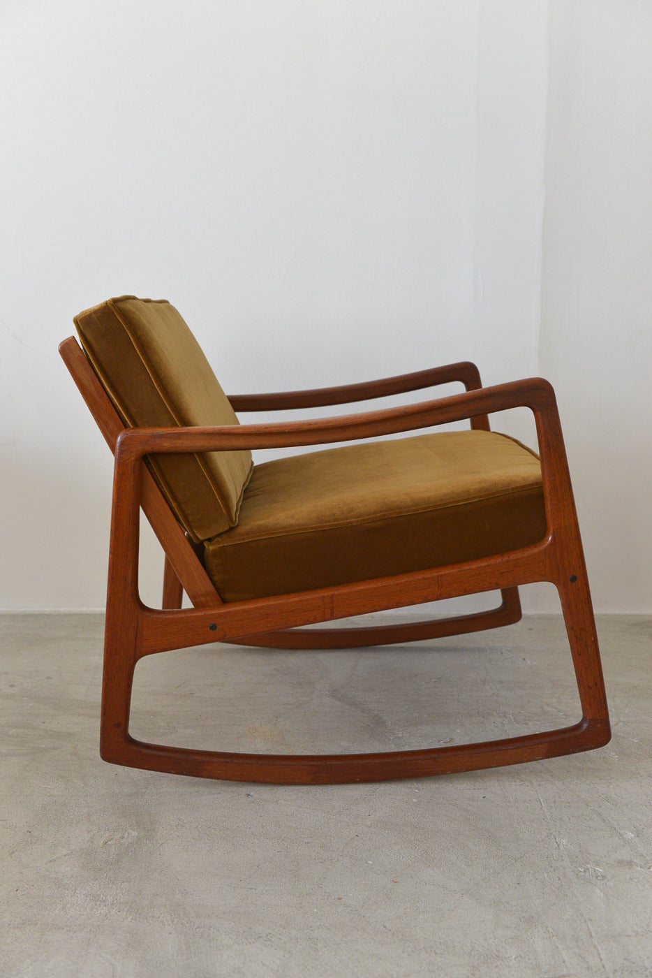 Mid-Century Modern Danish Modern Teak Rocking Chair by Ole Wanscher