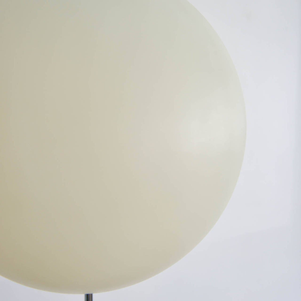 A beautiful and substantial globe or lollipop lamp with original marble base, shade and wiring by Robert Sonneman. Marked on bottom, globe is in excellent vintage condition, emits really great soft light and is substantial. Shade is a very thick
