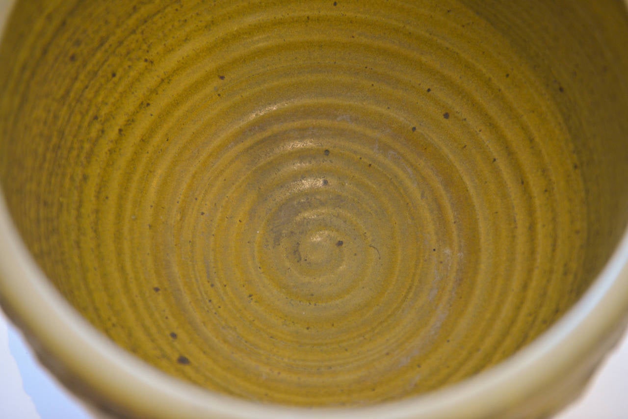 American Important Incised Ceramic Bowl by Tom McMillin