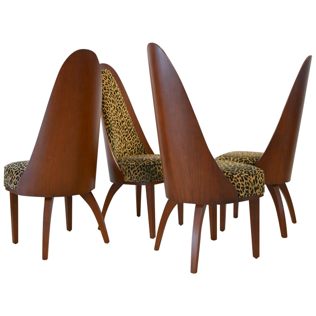 Rare Set of Four Atomic Bentwood Dining Chairs by Chet Beardsley