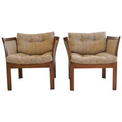 Pair of Rosewood Lounge Chairs by Illum Wikkelso