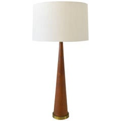 Danish Modern Teak Pedestal Table Lamp