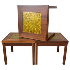 Vintage Enameled Copper Tile Tables by Brown Saltman