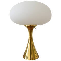 Brass Laurel Mushroom Lamp by Bill Curry