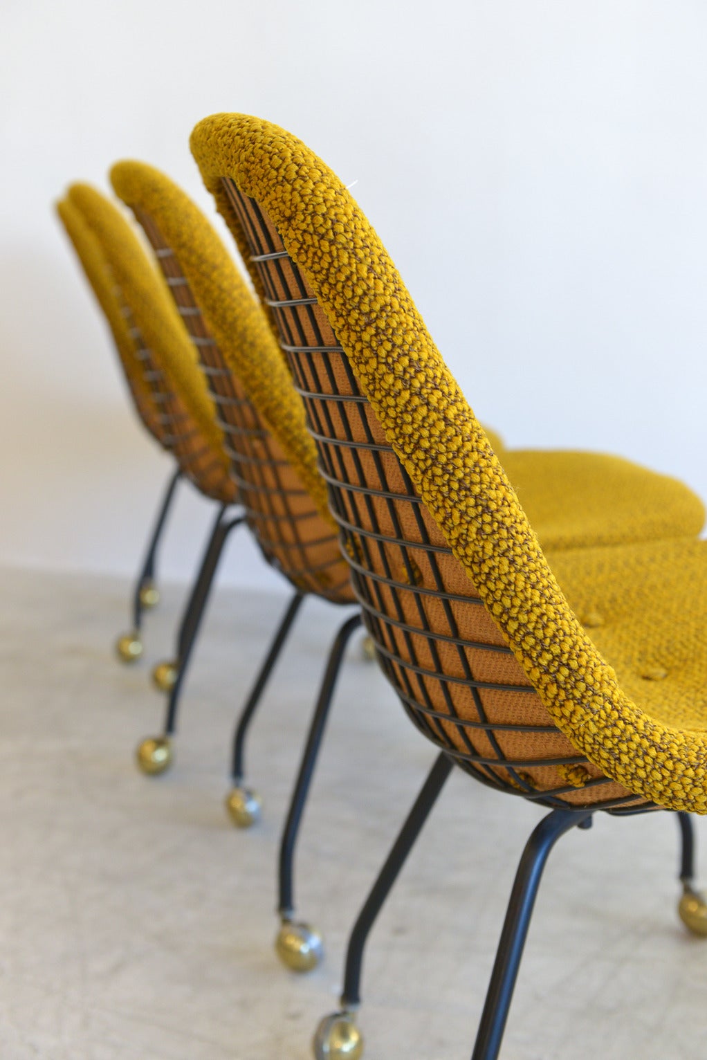 American Rare Set Early Charles Eames Wire Mesh Chairs