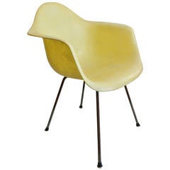 Early Eames Zenith Rope Edge DAX Armchair with X Base