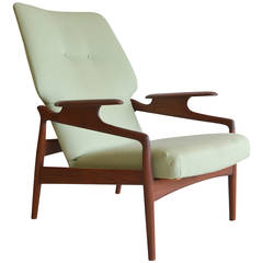 Danish Reclining Lounge Chair in the Manner of Finn Juhl