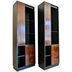 Pair of Harvey Probber Rosewood Display Cabinets