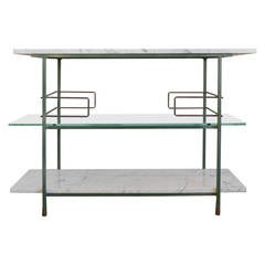 Vintage Salterini Italian Marble and Glass Console or Bar
