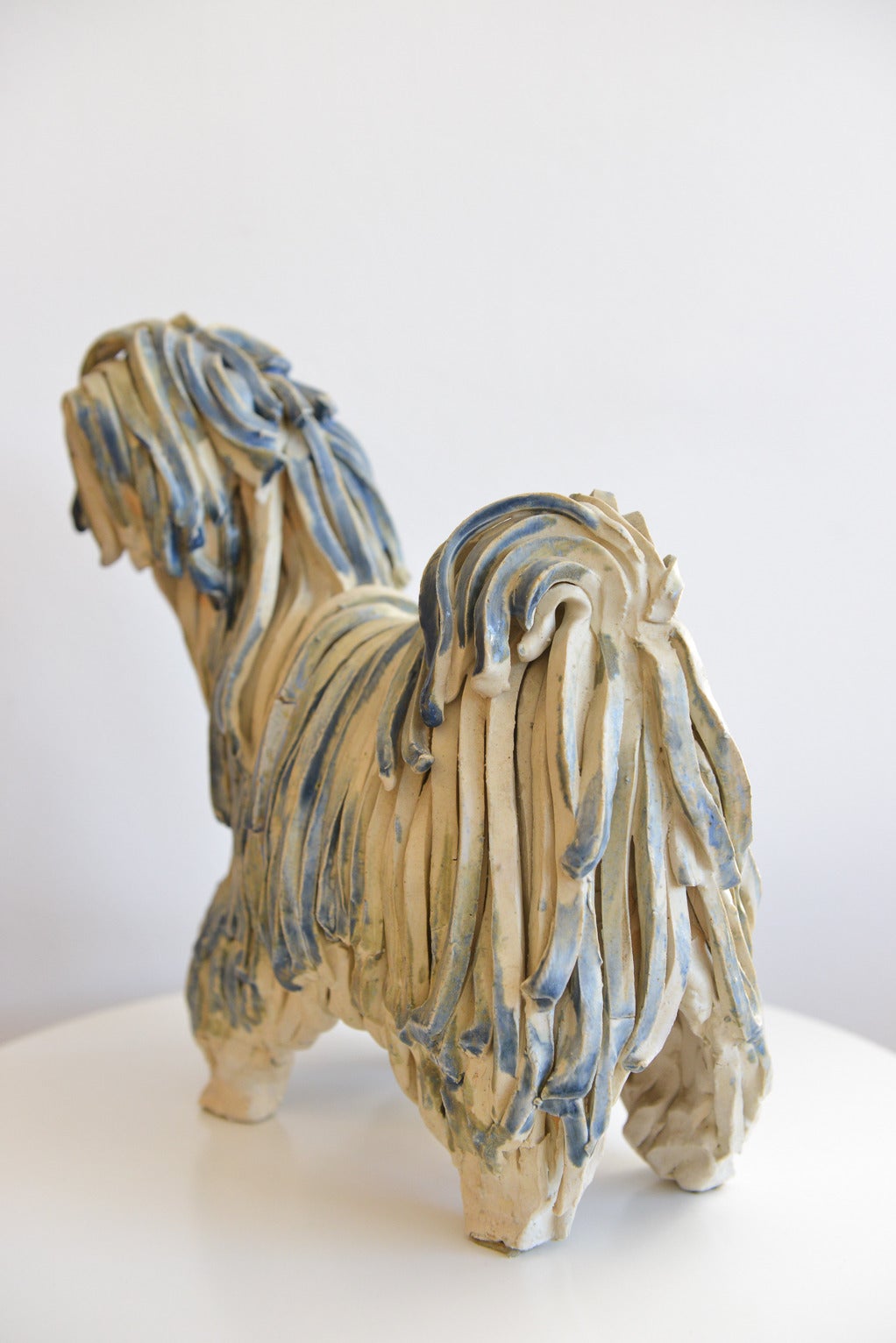 Rare Ceramic Hungarian Komondor Sculpture signed Almazetto '69 at