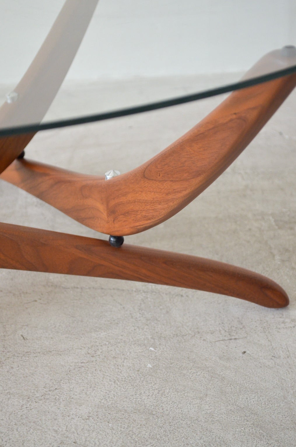 Mid-Century Modern Walnut and Glass Coffee Table by Forest Wilson